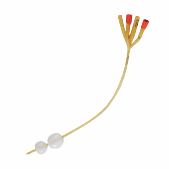 3방향 실리콘 코팅 라텍스 폴리 카테터 Fr16